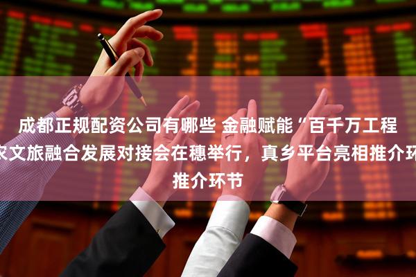 成都正规配资公司有哪些 金融赋能“百千万工程”农文旅融合发展对接会在穗举行，真乡平台亮相推介环节